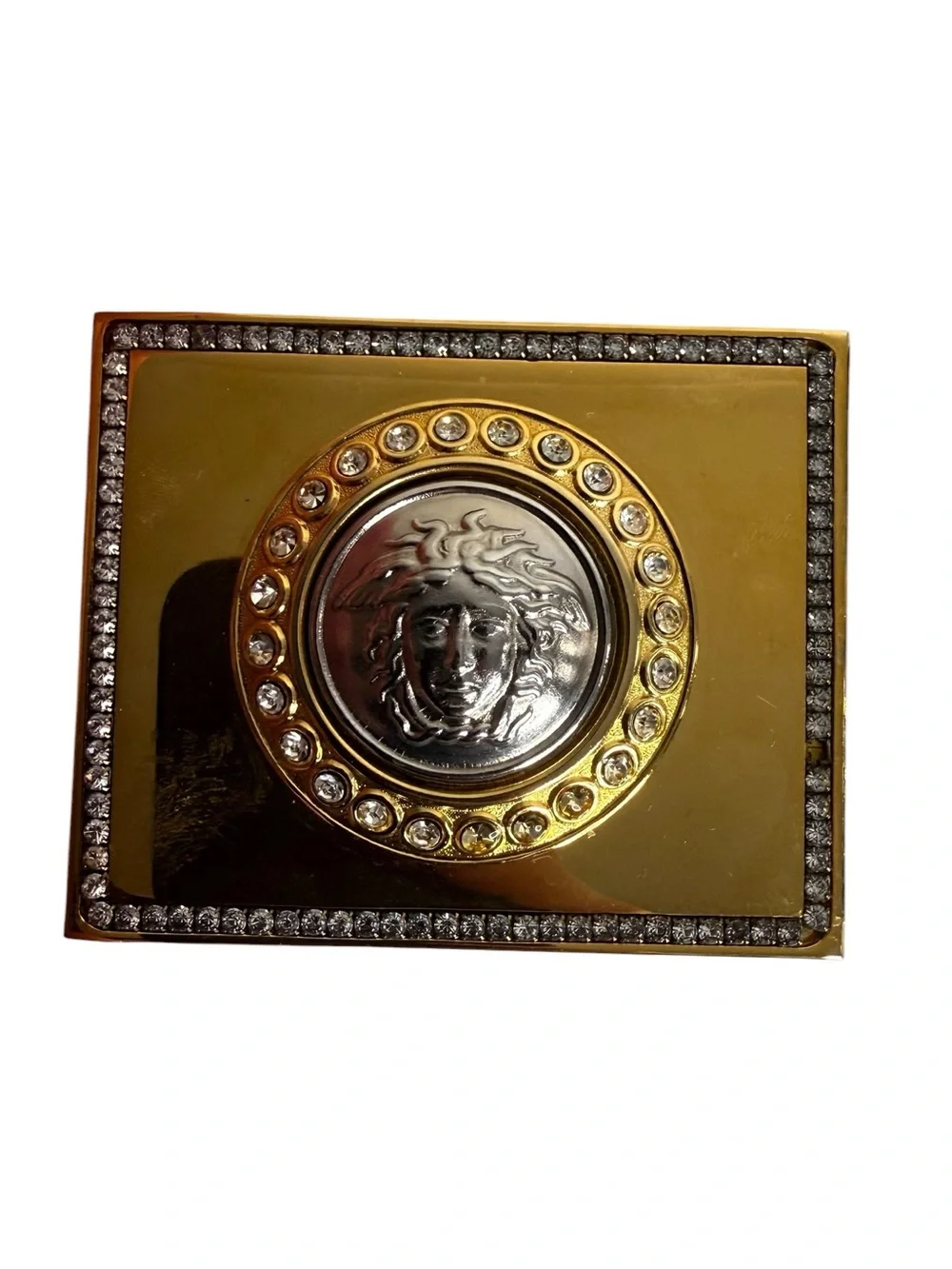 Gianni Versace Black Leather Medusa Belt Gold Medallion Buckle EU 34